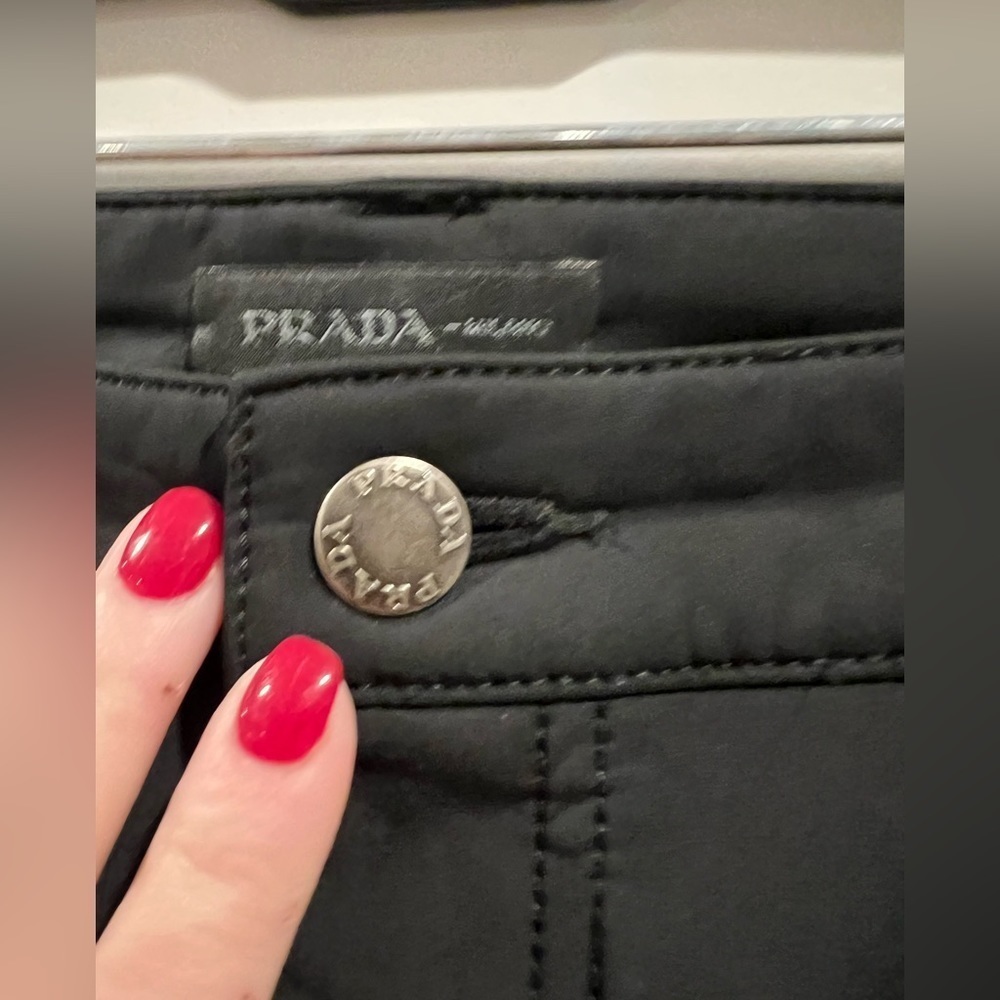 Prada Straight Leg Black Fleece Lined Trousers Size 35 - Picture 2 of 8